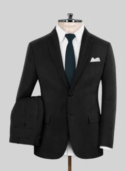 Lanificio Zegna Trofeo Smoky Black Wool Suit -Elite Attire Store lanificiozegnatrofeosmokyblkwoosuit