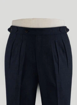 Light Weight Melange Dark Blue Highland Tweed Trousers -Elite Attire Store lghtwghtmeladarkbluehightwdtroulook 1