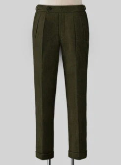 Naples Dark Green Highland Tweed Trousers