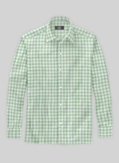 Light Green Checks Linen Shirt 7 Light Green Checks Linen Shirt -Elite Attire Store lightgreencheckslinenshirtlook 1