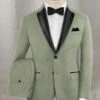 Napolean Cadet Green Wool Tuxedo Suit -Elite Attire Store napcadetgrenwltuxsuitlok