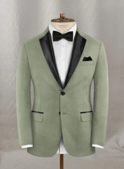 Napolean Cadet Green Wool Tuxedo Suit -Elite Attire Store napcadetgrenwltuxsuitlok 1