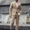 Naples Champagne Tweed Suit -Elite Attire Store napleschampagnetweedsuitlk 1