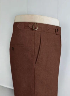 Naples Chestnut Highland Tweed Trousers -Elite Attire Store napleschestnuthighlandtweedtrousr 2