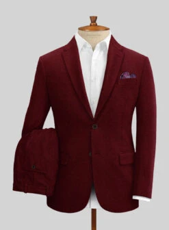 Naples Dark Scarlet Tweed Suit