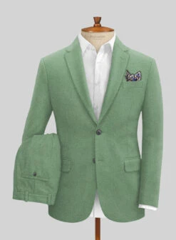 Naples Gabbana Green Tweed Suit