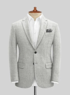 Naples Ice Gray Tweed Suit -Elite Attire Store naplesicegraytweedsuitlook 2