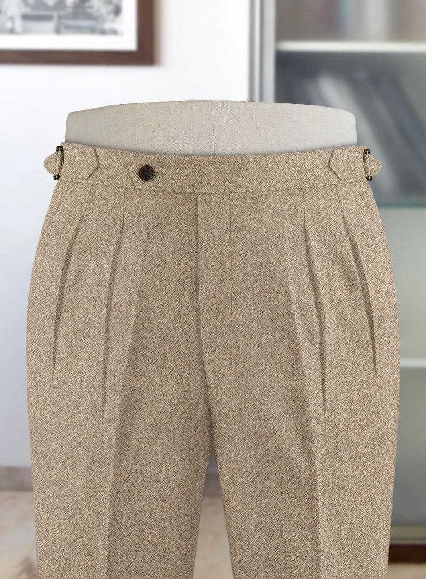 Naples Muted Beige Highland Tweed Trousers 4 Naples Muted Beige Highland Tweed Trousers - Image 2