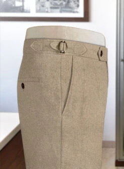 Naples Muted Beige Highland Tweed Trousers 12 Naples Muted Beige Highland Tweed Trousers -Elite Attire Store naplesmutdbeigehighlandtwdtrousers 2