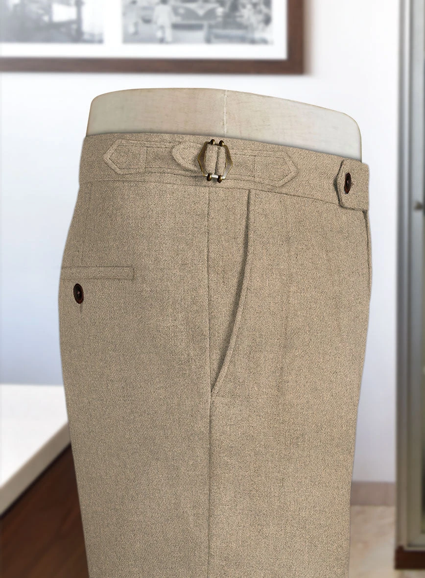 Naples Muted Beige Highland Tweed Trousers 5 Naples Muted Beige Highland Tweed Trousers - Image 3