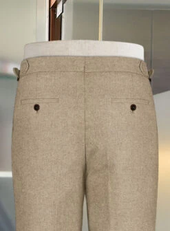 Naples Muted Beige Highland Tweed Trousers 13 Naples Muted Beige Highland Tweed Trousers -Elite Attire Store naplesmutdbeigehighlandtwdtrousers 3