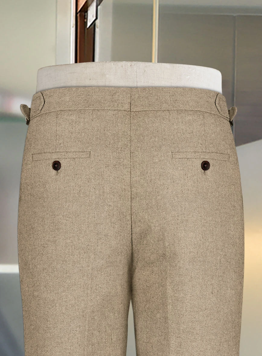 Naples Muted Beige Highland Tweed Trousers 6 Naples Muted Beige Highland Tweed Trousers - Image 4