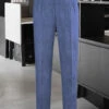 Naples Paris Blue Highland Tweed Trousers -Elite Attire Store naplesparisbluehighldtwdtroulk