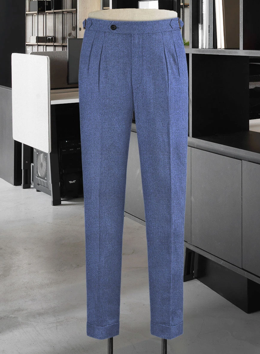 Naples Paris Blue Highland Tweed Trousers 3 Naples Paris Blue Highland Tweed Trousers