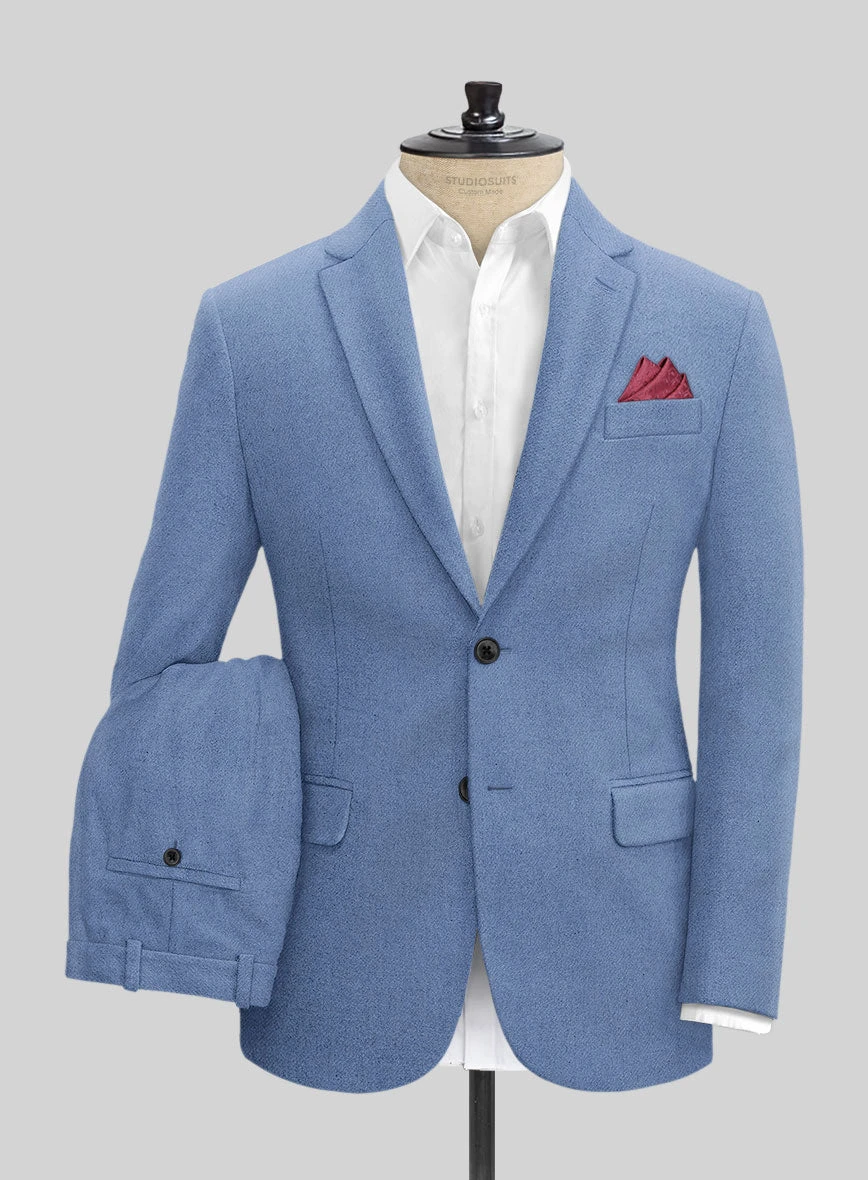 Naples Retro Blue Tweed Suit 3 Naples Retro Blue Tweed Suit
