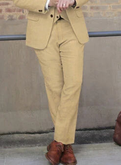 Naples Sahara Beige Tweed Suit -Elite Attire Store naplessaharabeigetweedsuitlok 5