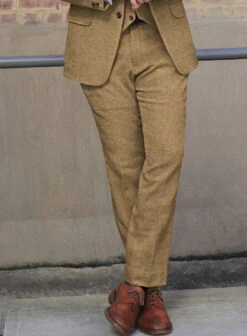 Naples Tuscan Sun Tweed Suit -Elite Attire Store naplestuscansuntweedsuitlook 4