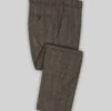 Naples Wide Herringbone Brown Tweed Pants