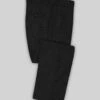 Naples Wide Herringbone Charcoal Tweed Pants