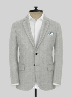 Naples Wide Herringbone Light Gray Tweed Suit -Elite Attire Store napleswideherringbonelightgraytweedsuitlk 2