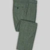 Naples Wide Herringbone Sage Green Tweed Pants