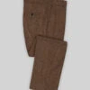Naples Wide Herringbone Tan Tweed Pants