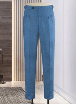 Naples Saga Blue Highland Tweed Trousers