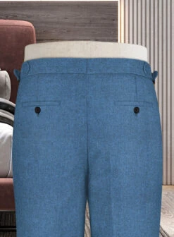 Naples Saga Blue Highland Tweed Trousers -Elite Attire Store naplsagabluehighldtwdtroulk 2