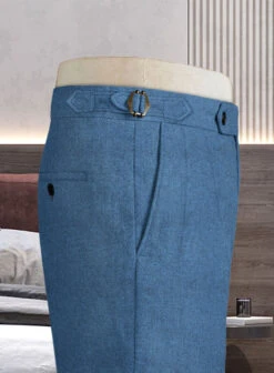 Naples Saga Blue Highland Tweed Trousers -Elite Attire Store naplsagabluehighldtwdtroulk 3