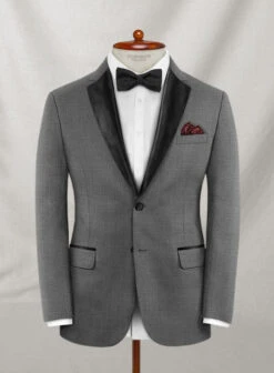 Napolean Gray Wool Tuxedo Suit -Elite Attire Store napograywltuxsuitlook 1