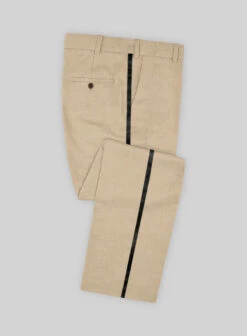 Napolean Biscuit Khaki Wool Tuxedo Suit -Elite Attire Store napoleanbiscuitkhakiwooltuxsuitlook 2