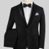 Napolean Black Wool Tuxedo Suit -Elite Attire Store napoleanblkwooltuxsuitlk