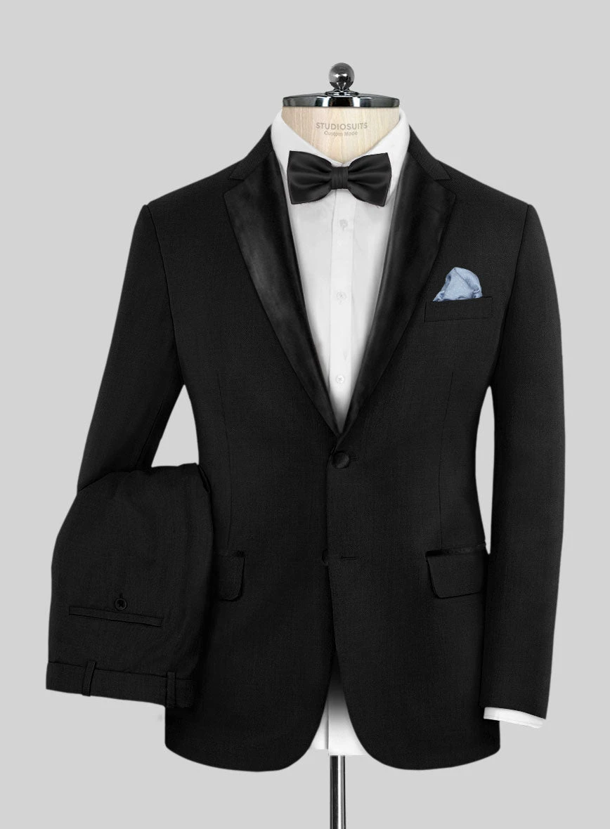 Napolean Black Wool Tuxedo Suit 3 Napolean Black Wool Tuxedo Suit