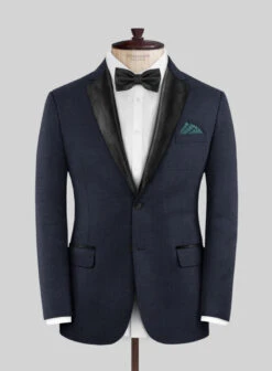 Napolean Bob Weave Blue Wool Tuxedo Suit -Elite Attire Store napoleanbobweavebluewooltuxedosuitlk 2