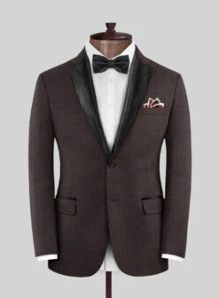 Napolean Bob Weave Rust Wool Tuxedo Suit -Elite Attire Store napoleanbobweaverustwooltuxedosuitlk 2