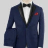 Napolean Bottle Blue Wool Tuxedo Suit -Elite Attire Store napoleanbottlebluewooltuxedosuitlook