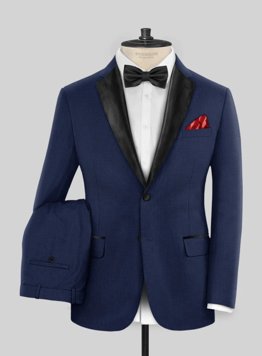 Napolean Bottle Blue Wool Tuxedo Suit 3 Napolean Bottle Blue Wool Tuxedo Suit