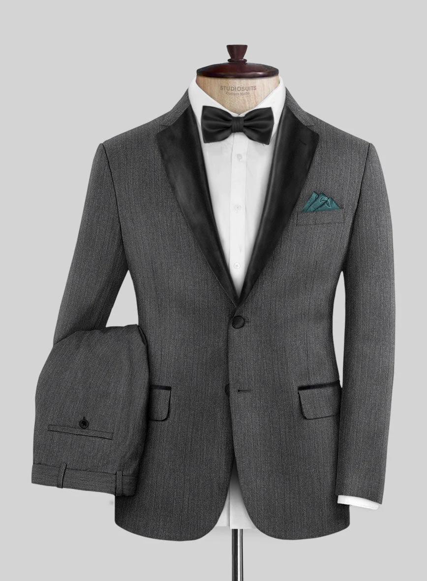 Napolean English Charcoal Wool Tuxedo Suit 3 Napolean English Charcoal Wool Tuxedo Suit