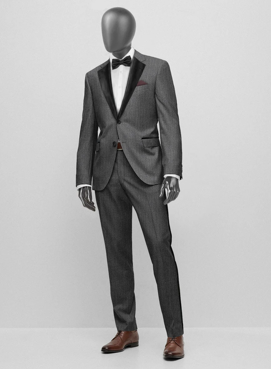 Napolean English Charcoal Wool Tuxedo Suit 4 Napolean English Charcoal Wool Tuxedo Suit - Image 2