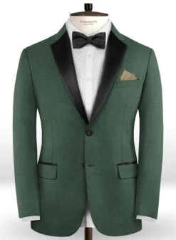 Napolean Green Wool Tuxedo Suit -Elite Attire Store napoleangreenwltuxsuitlook 1