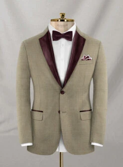 Napolean Infantary Khaki Wool Tuxedo Suit -Elite Attire Store napoleaninfantarykhakiwltuxsuitlk 1 000c34f1 11bf 4fc8 8f2a a8cfd7aa6b70