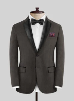 Napolean Intense Brown Wool Tuxedo Suit -Elite Attire Store napoleanintensebrownwooltuxedosuit 1