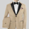 Napolean Khaki Wool Tuxedo Suit 1 Napolean Khaki Wool Tuxedo Suit -Elite Attire Store napoleankhakiwooltuxedosuitlook