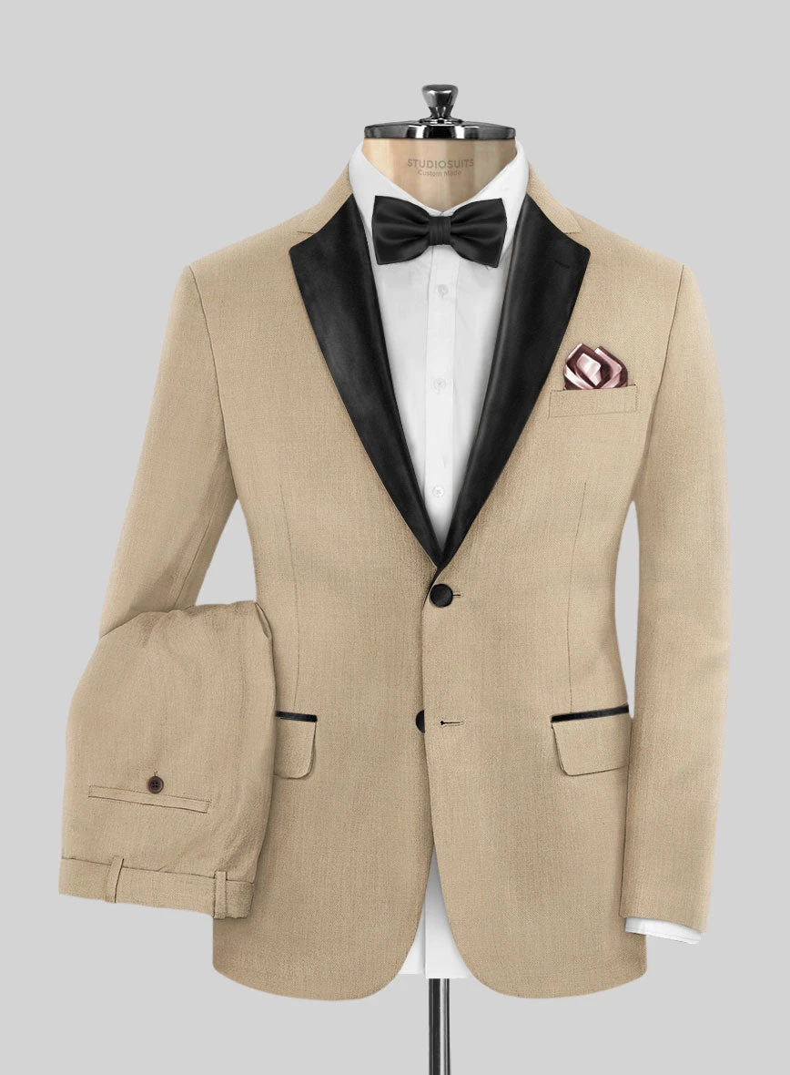 Napolean Khaki Wool Tuxedo Suit 3 Napolean Khaki Wool Tuxedo Suit