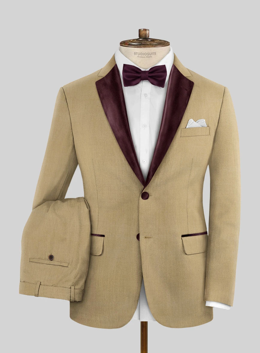 Napolean Khyber Khaki Wool Tuxedo Suit 3 Napolean Khyber Khaki Wool Tuxedo Suit