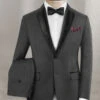 Napolean Mini Houndstooth Gray Wool Tuxedo Suit -Elite Attire Store napoleanminihndsthgrywltuxsuitlk
