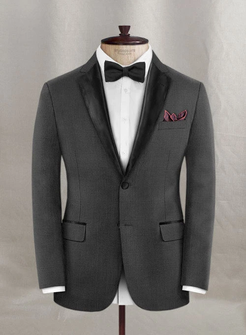 Napolean Mini Houndstooth Gray Wool Tuxedo Suit 5 Napolean Mini Houndstooth Gray Wool Tuxedo Suit - Image 3