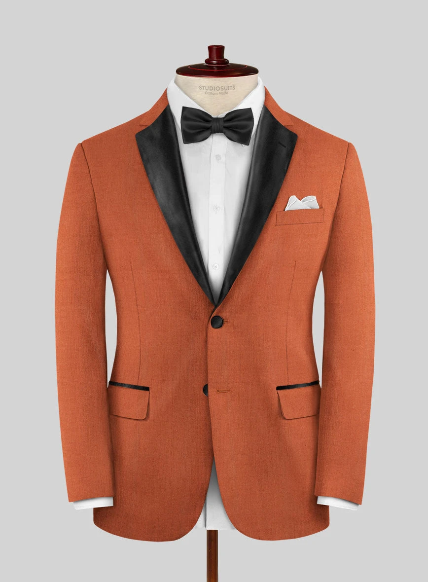 Napolean Runway Orange Wool Tuxedo Suit 4 Napolean Runway Orange Wool Tuxedo Suit - Image 2