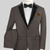 Napolean Sharkskin Brown Wool Tuxedo Suit