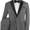 Napolean Sharkskin Gray Wool Tuxedo Suit -Elite Attire Store napoleansharkskingraywooltuxedosuitlook